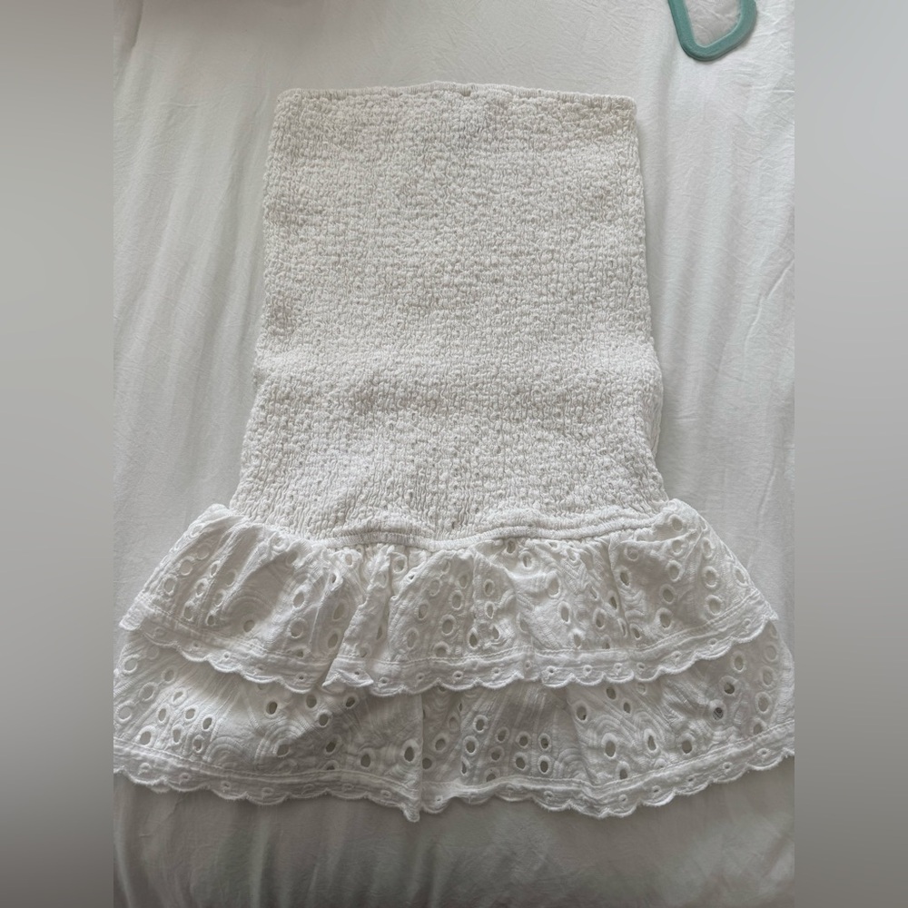 Edikted White Ruffled Dress